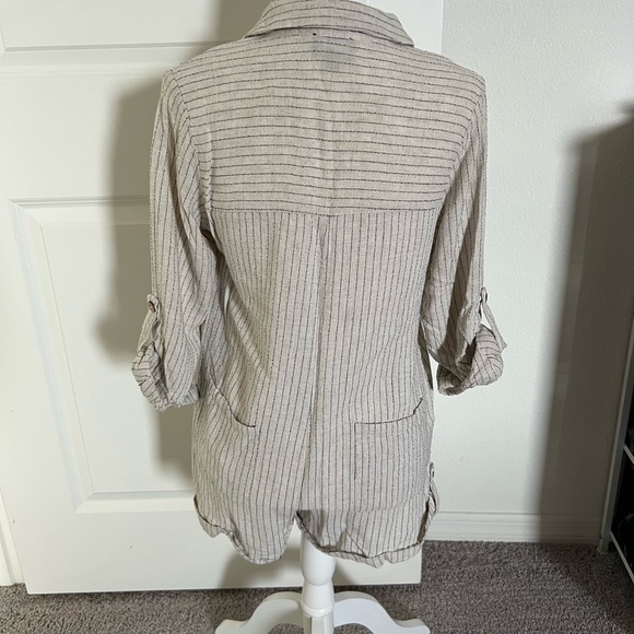EUC Lumiere Pinstriped Linen Romper Small - Picture 5 of 9